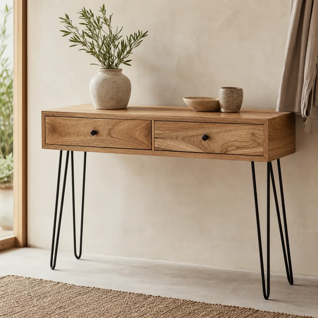 Console en Bois Naturel